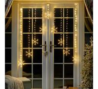 Hanging Snowflake Curtain Light, Warm White 1.2m