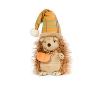 Three Kings Cute Very Soft Cuddly 'Sleepy Hog' Hedgehog with a Pumpkin Plush Fabric Weighted 27cm | Halloween | Autumn