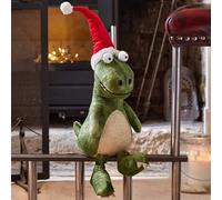 Three Kings Large Soft Cute Plush Festive 'Tyrone Rex' Dinosaur with Christmas Hat 45cm Tall