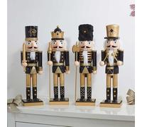 Three Kings Nutcracker Large Black & Gold - Assorted