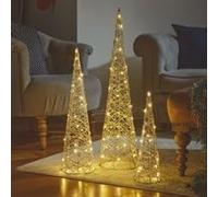 Three Kings Set of 3 Gold Weave Light Up Christmas Treebelisks (2532125)