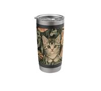 Three Kittens William Morris Style Tapestry Stainless Steel Insulated Tumbler