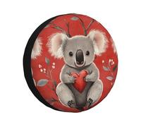 Three Koalas Holding Hearts In Their Hands Spare Tire Cover Wheel Tire Covers,Waterproof Dust-Proof Tire Covers Protector Universal Fit For Trailer Rv Suv Truck Camper 15 Inch