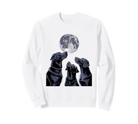 Three Labrador Howling at the Moon Canine Dog Lovers Sweatshirt