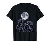 Three Labrador Howling at The Moon Canine Dog Lovers T-Shirt