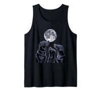 Three Labrador Howling at The Moon Canine Dog Lovers Tank Top