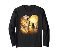 Three Labrador Howling At The Moon yellow tie dye Labrador Long Sleeve T-Shirt