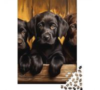 Three Labrador Puppies 1000 Piece Jigsaw Puzzle, 70x50cm/1000pcs, for Adults, Quiet Home Activity, Relaxing Indoor Time And Time at Home