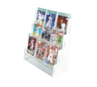 Three layer acrylic card display stand for organizing and exhibiting collectible cards made with acrylic for daily use and display (white)