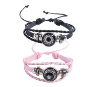 Three-Layer Adjustable Bead Woven Bracelet, Luminous Sun Moon Wrist Rope Hand Jewelry Bangle Couple Wristband
