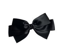 Three layer bow spring clip headband, bow, black large, silky satin hairclips, girls' accessories