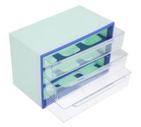 Three Layer Drawer Storage Box with Dividers Blue Hips