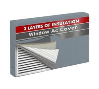 Three Layer Insulated Indoor Air Conditioner Cover, Waterproof Oxford Fabric, With Pre-sewn And Adhesive-backed Straps, Windproof Design(L)