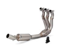 Three Layer Muffler Motorcycle Exhaust Full System Front Pipe Connect cheap For Triu&mph Trident Da&ytona 660 2021 2022 2023Description
