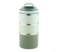 Three-Layer Portable Stainless Steel Insulation Lunch Box, Thermal Food Container Box for Work School Picnic Outdoor Travel Use(green)