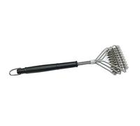Three Layers Bristle Free BBQ Grill Cleaner Brush, Rust Resistant Stainless Steel BBQ Grill Brush - Barbecue Wire Brush, Safe for Ceramic, Steel, Cast Iron (Black - Pack of 1)