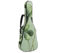 Three Leaf Clover on Sage Green Background Acoustic Guitar Bag Thick Padded, Waterproof Guitar Gig Bag for 40 41 42 Inch Guitars