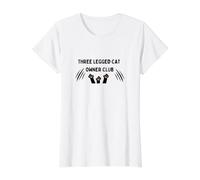 Three Legged Cat Owner Club Tripod Value Graphic T-Shirt, Women, White, S