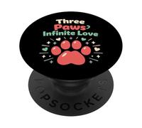 Three Legged Cat Support Squad Tripod Cat Resilience Heart PopSockets Adhesive PopGrip