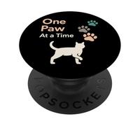 Three Legged Cat Support Squad Tripod Cat Resilience Heart PopSockets Adhesive PopGrip