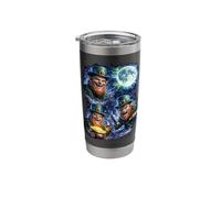 Three Leprechauns Howling at Moon Funny Saint Patrick's Day Stainless Steel Insulated Tumbler