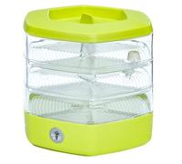 Three Levels Germination Tray Set, Diameter 17 cm, Sprout Box Set for Sprouts, Cress Seeds, Sprout Tower with 3 Seed Trays, Design Cress Sieve made of Plastic (Grey)