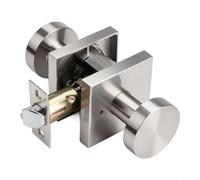 Three Lever Bathroom Door Lock For Interior Privacy Solid Zinc Alloy | Solid Zinc Alloy Three Lever Bathroom Door Lock For Interior Privacy, Square Design In Gold Silver Black(Silver)