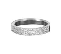 Three Lines Diamond Ring Elegant Rhinestone Ring Silver Jewellery Rings Women Fashion Full Diamond Zircon Rings for Women Size 5 11 Youth Jewelry for Girls (Silver, 7)