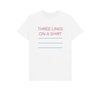 Three Lines On A Shirt Funny England Football Slogan Pun Tee White