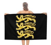 Three Lions Coat of Arms Beach Towel Oversized Super Absorbent Quick Dry Beach Blanket for Travel Pool Bath 51"x 31"