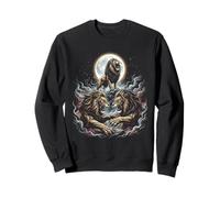 Three Lions Moon Roaring Fierce Mystical Sweatshirt
