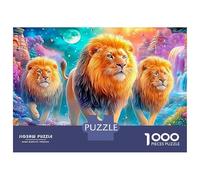 Three Lions Walk in Magic Stream 1000-Piece Jigsaw Puzzle The Lion Family Game Night Essential, Adults & Kids 38x26cm/1000pcs