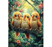 Three Little Birds in Flower Garden 300 Pieces Classic Jigsaw Puzzle Puzzle for Adults Concentration Training Wall Art Mental Exercise Halloween Premium Cardboard 300 PCS