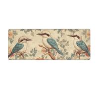 Three Little Birds With Blue Feathers Mouse Pad In Big Extended Non-Slip Rubber Base Mousepad With Stitched Edges Gaming Pc Desktop Large Mouse Pad 11.8x31.5