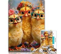 Three Little Chickens Jigsaw Puzzles for Adults 1000 Piece Puzzle,Learning Educational Toy for Is Ideal As A Gift for The Whole Family (38x26cm)