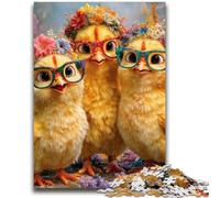 Three Little Chickens Puzzles for Teenagers Teens 1000pc Puzzle,Pattern Assembly Fun at Home Activities,Birthday Present,Travel Gifts (50x75cm)