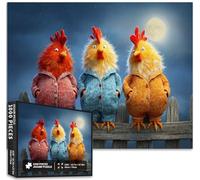 Three Little Chicks in Pajamas 1000 Piece Jigsaw Puzzles for Adults Cartoon Oil Painting Style Art Puzzle Challenging Family Activity Games Colorful DIY Craft Puzzle for Home Decor Gifts 27×20 Inches