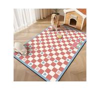 (Three little flowers, 100*150cm (ice silk silicone bottom)) Cute cartoon pet cat and dog floor mats ice silk floor mats non-slip and dirt-resistant pet cat and dog special floor mats dining floor mat