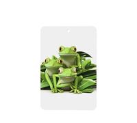 Three Little Frogs Pattern Car Air Fresheners 4 Pcs Rectangle Hanging Aromatherapy Tablets Scented Fresheners For Bedroom Bathroom