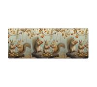 Three Little Squirrels Picking Pears Printed Extra Large Mouse Pad 12x31.5in for Office, Gaming, and Learning - Durable, Comfortable, and Environmentally Friendly
