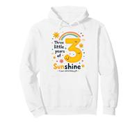 Three Little Years of Sunshine 3rd Birthday Gift Pullover Hoodie, Adult Unisex, White, Small