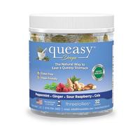Three Lollies Queasy Drops - Relief from Nausea & Travel Sickness - Soothes a Dry Mouth & Settles Stomach - Natural Ingredients - 5 Flavors - 32ct