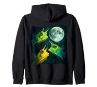 Three Longhorn Cowfish Moon, Weird Strange Cowfish Bloop Zip Hoodie