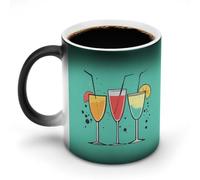 Three Martini Cocktail Heat Changing Coffee Mug Color Changing Mug Ceramic Cup for Women Men Gifts Idea