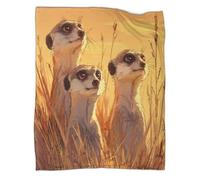 Three Meerkats Standing on The Savannah Blankets, Soft And Lightweight All Season Throws,Bedding for Kids And Adults,for Picnics,Travel,Home Decoration,40x50inch(100x130cm)