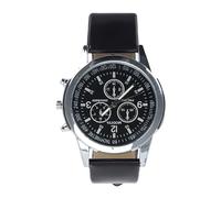 Three Men Watch Quartz Belt Blue Watch Glass Eye Watches Men's Men's Watch Vibrate Alarm Watch (Black, One Size)