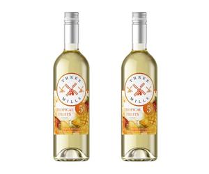 Three Mills | Tropical Fruit Fusion White Wine 5% ABV | 2 x 75cl | Shows ripe pineapple, juicy mango and exotic tropical fruit flavours, with a balanced finish for food pairing or relaxed.