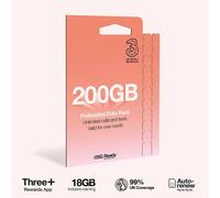 Three Mobile PAYG Voice SIM Pack - 200GB - £20 in Red Three Red