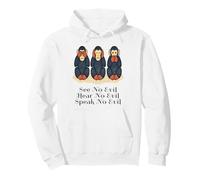 Three Monkeys | Japanese See Hear Speak No Evil Wise Monkey Pullover Hoodie
