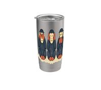 Three Monkeys | Japanese See Hear Speak No Evil Wise Monkey Stainless Steel Insulated Tumbler